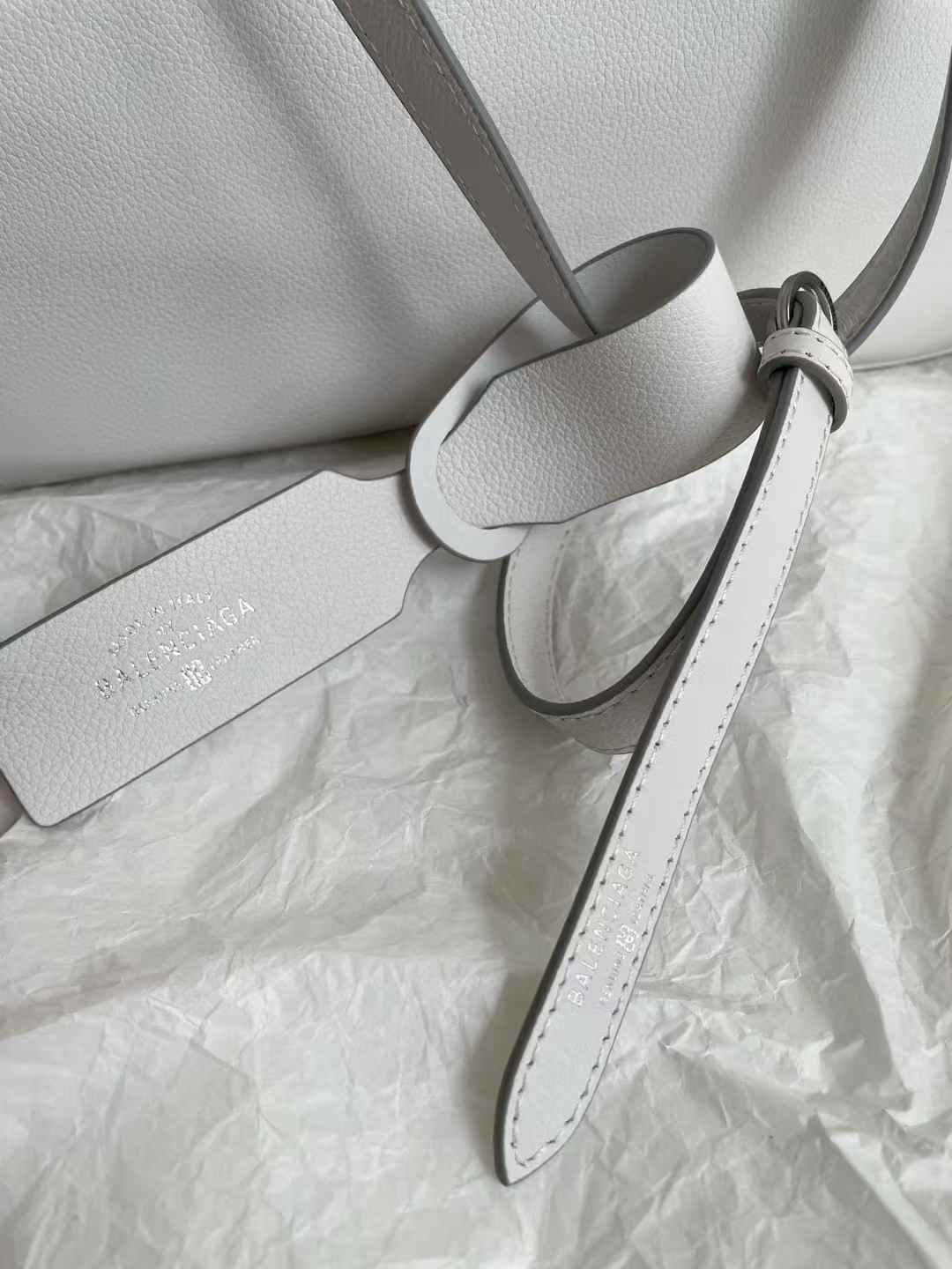 Balenciaga Women’s Carrie Bowling Bag in White view 4