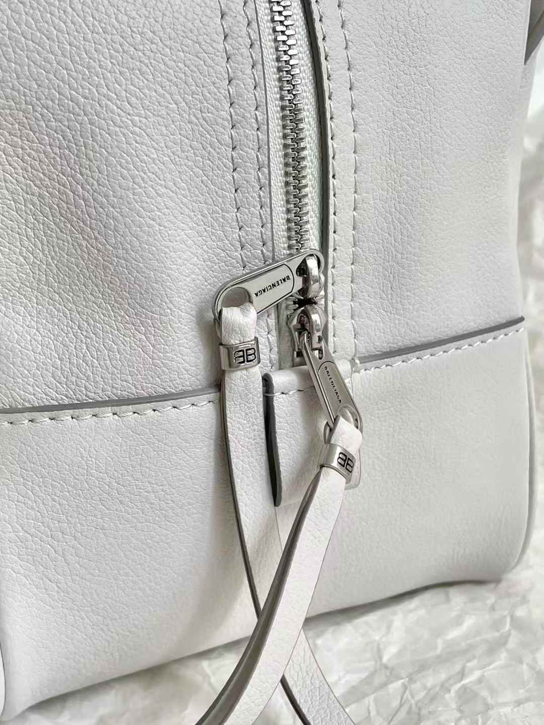 Balenciaga Women’s Carrie Bowling Bag in White view 5