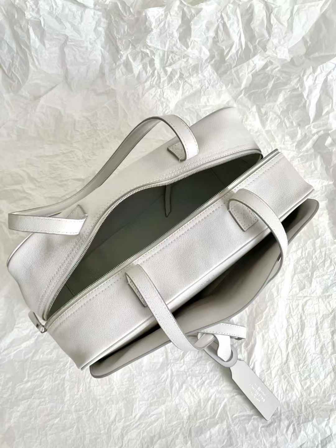 Balenciaga Women’s Carrie Bowling Bag in White view 8