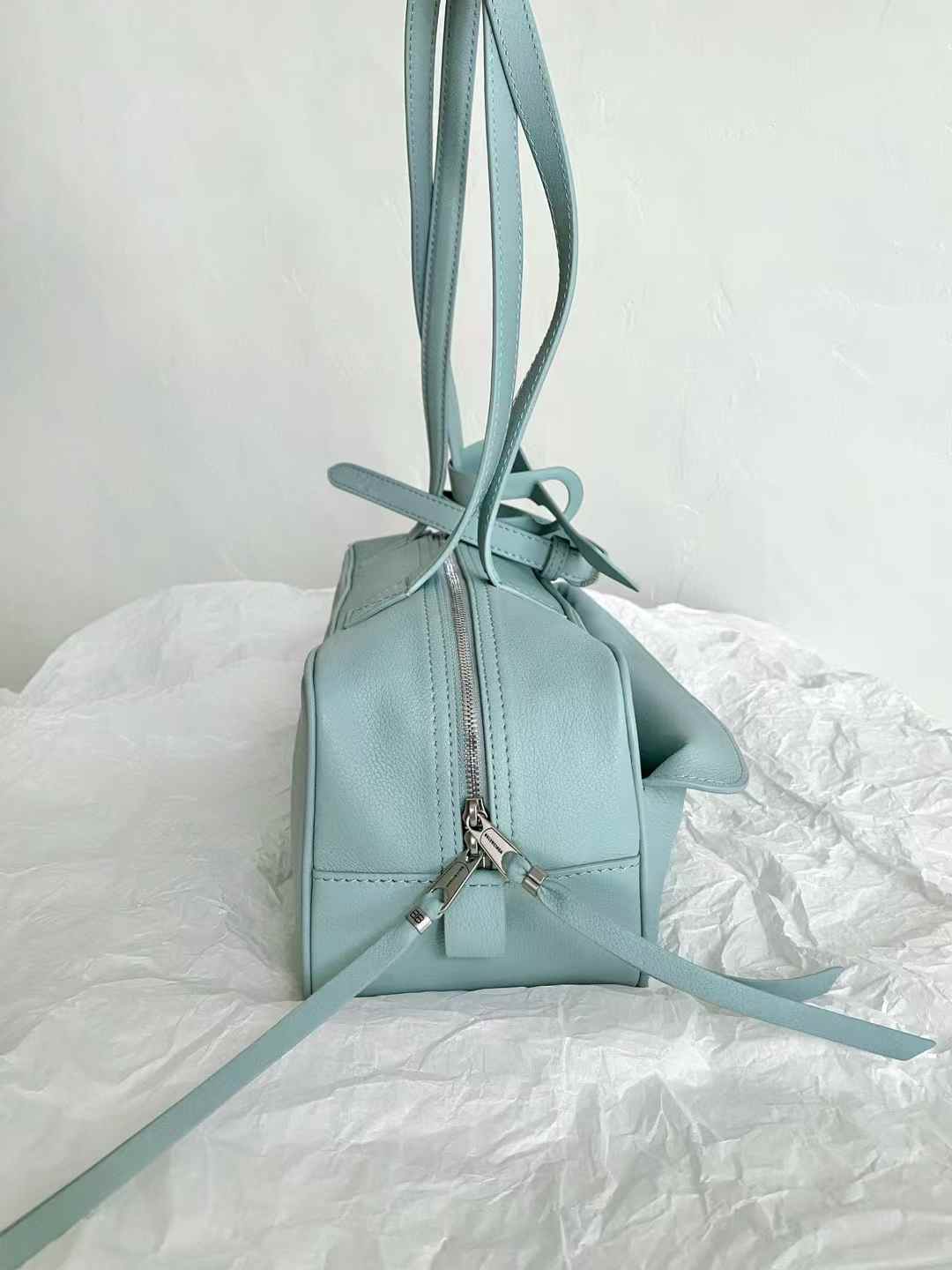 Balenciaga Women’s Carrie Bowling Bag in Mineral Green view 2
