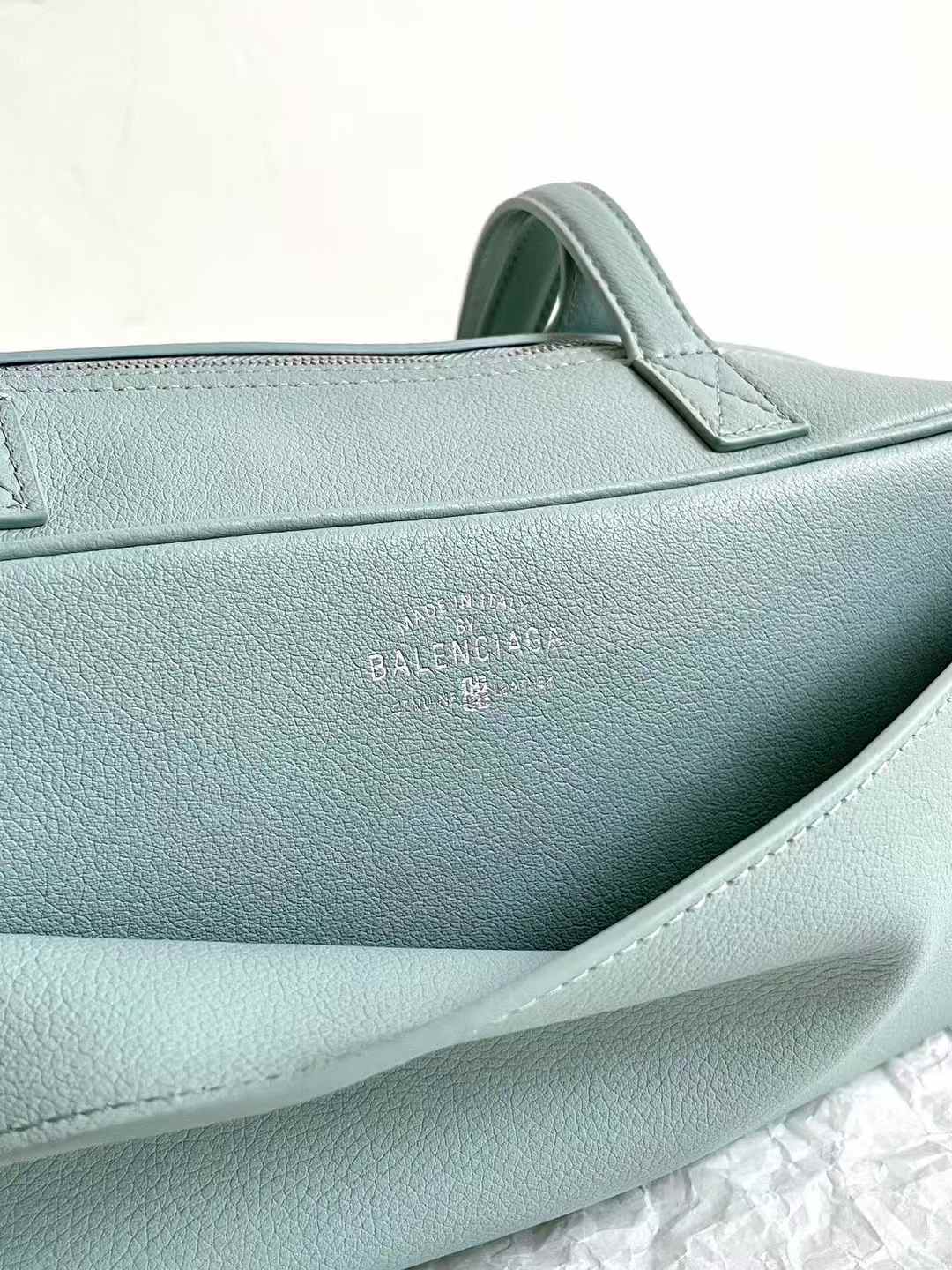 Balenciaga Women’s Carrie Bowling Bag in Mineral Green view 5
