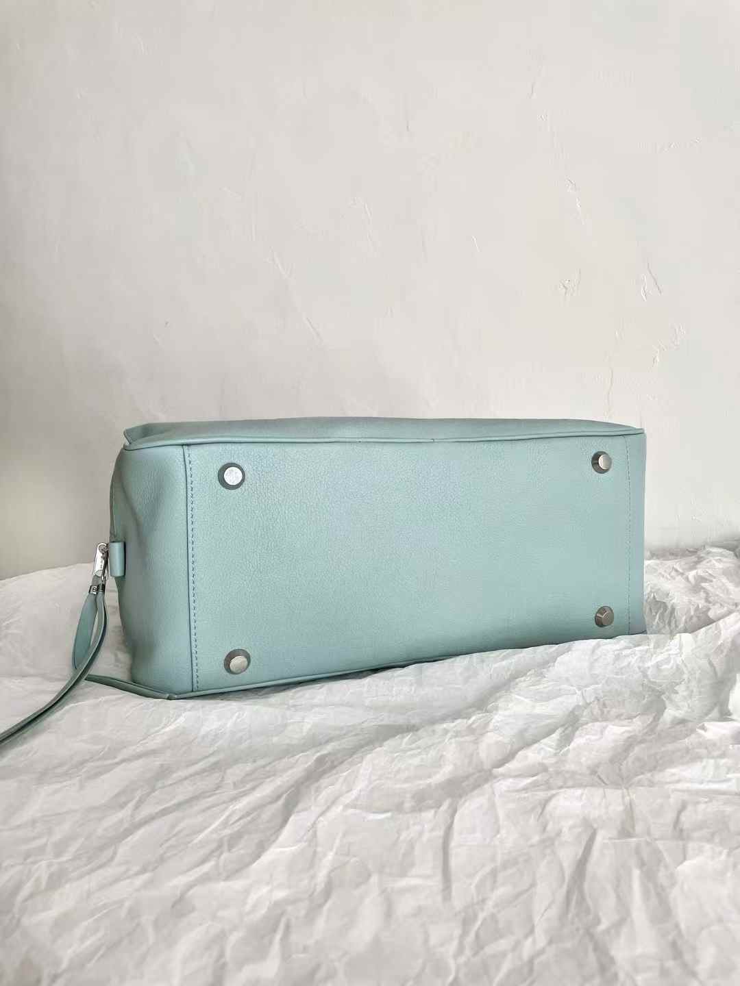 Balenciaga Women’s Carrie Bowling Bag in Mineral Green view 3