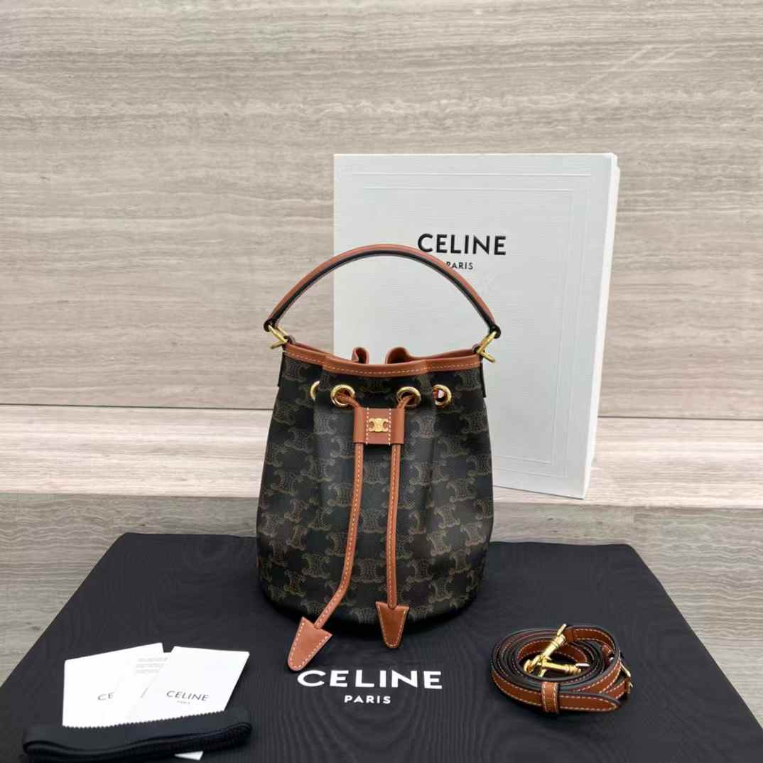 Celine TEEN CLARA BAG IN Triomphe Canvas and calfskin view 1
