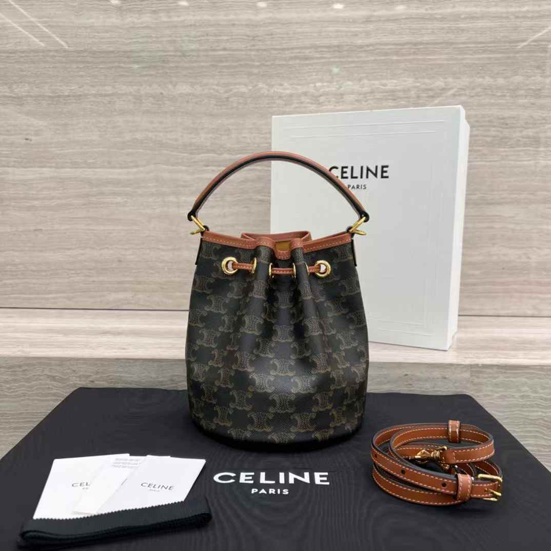 Celine TEEN CLARA BAG IN Triomphe Canvas and calfskin view 2