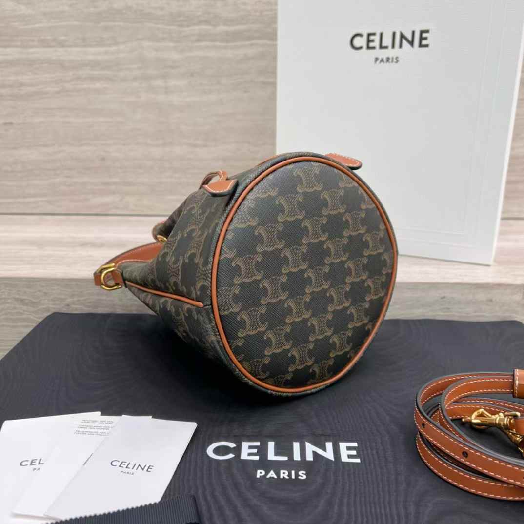 Celine TEEN CLARA BAG IN Triomphe Canvas and calfskin view 4