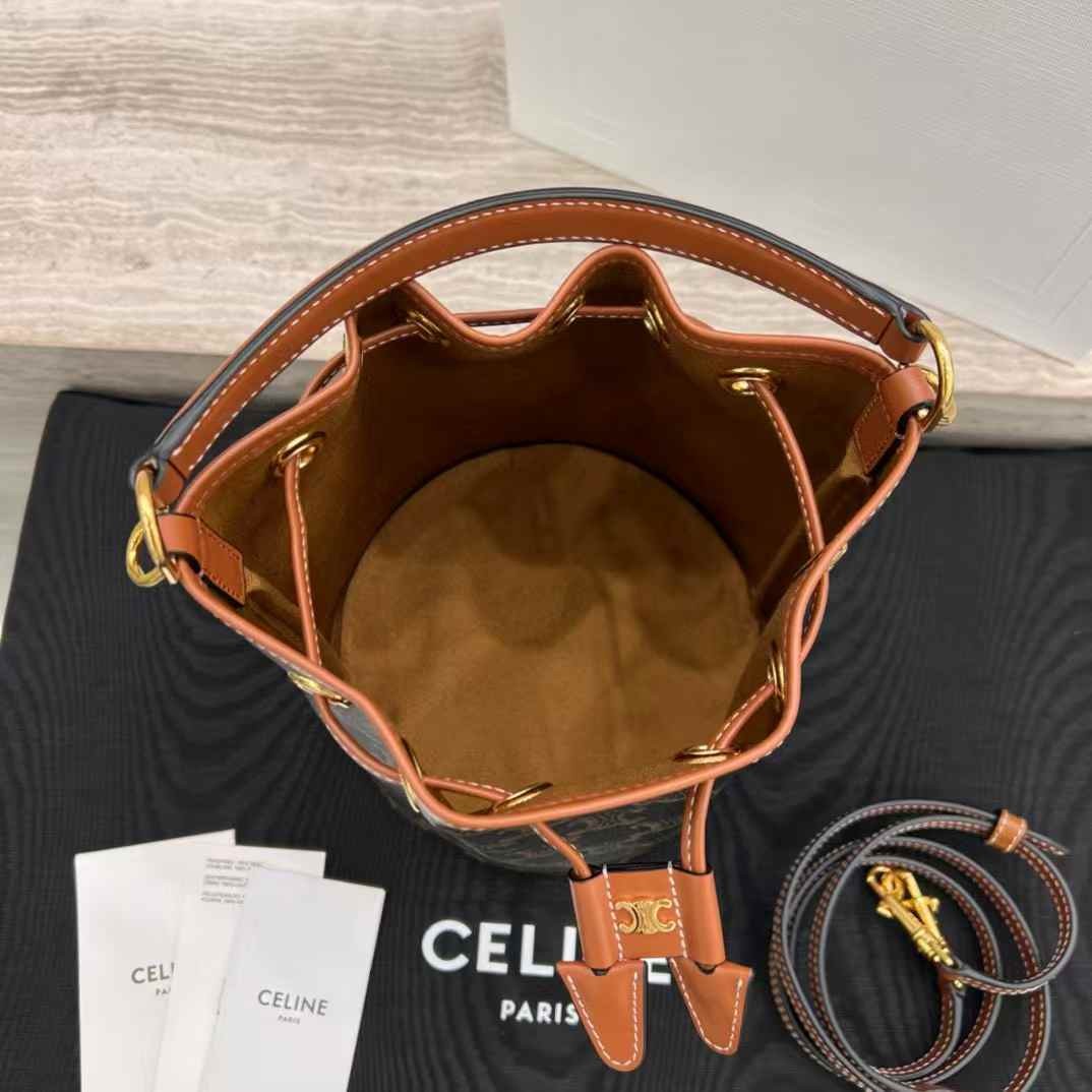 Celine TEEN CLARA BAG IN Triomphe Canvas and calfskin view 5