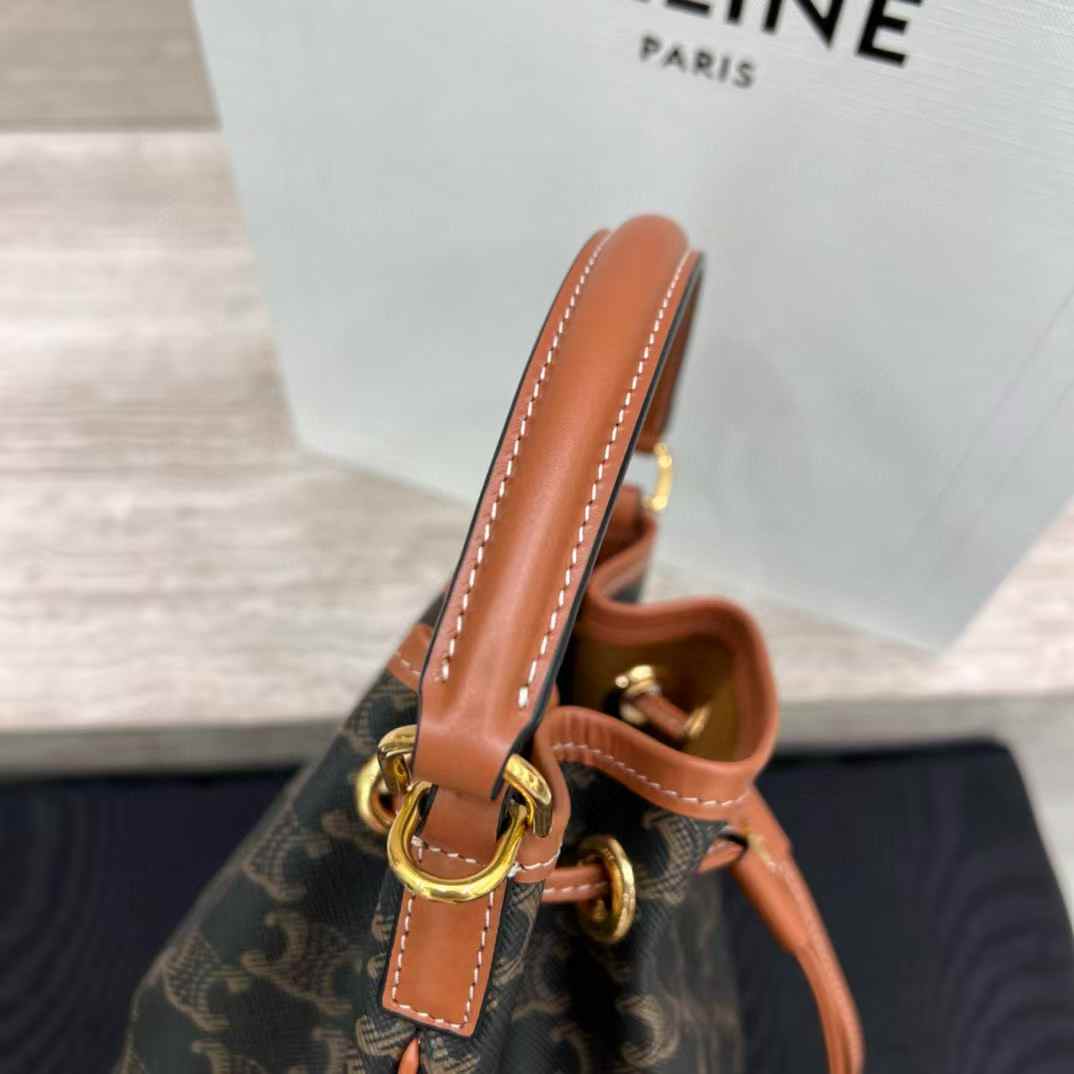 Celine TEEN CLARA BAG IN Triomphe Canvas and calfskin view 6