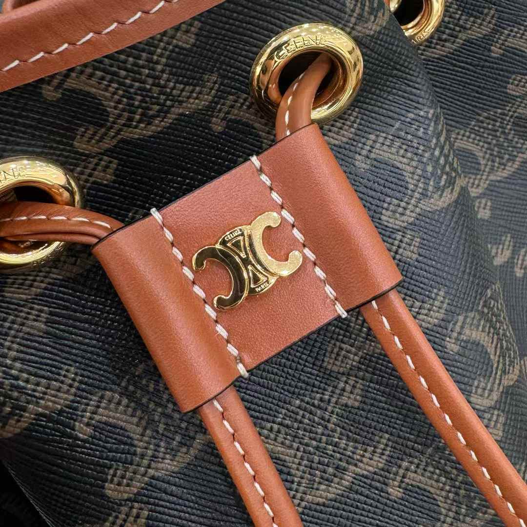 Celine TEEN CLARA BAG IN Triomphe Canvas and calfskin view 9