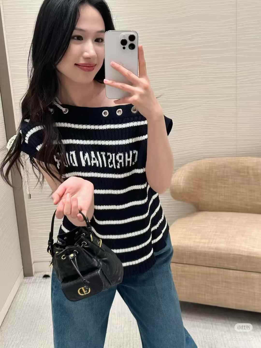 Dior Mini Caro Bucket Bag view 9
