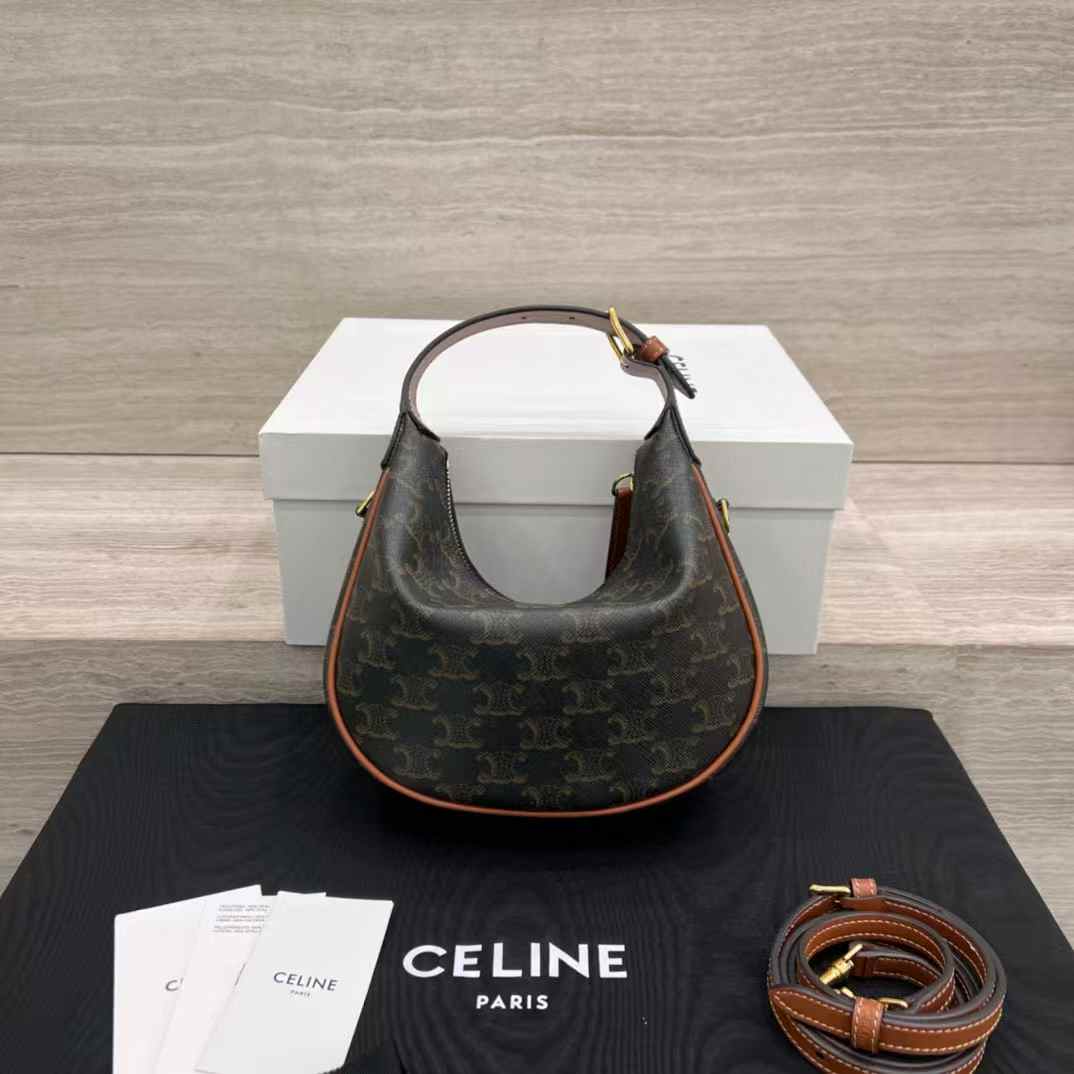 Celine Teen Lulu In Triomphe Canvas And Calfskin view 3