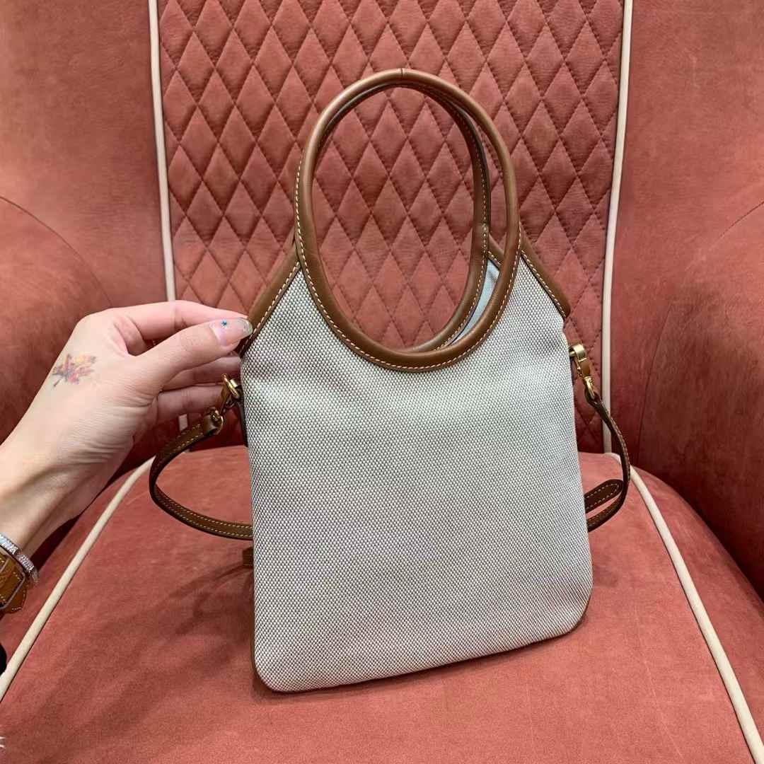 Miu Miu IVY canvas and leather bag view 2