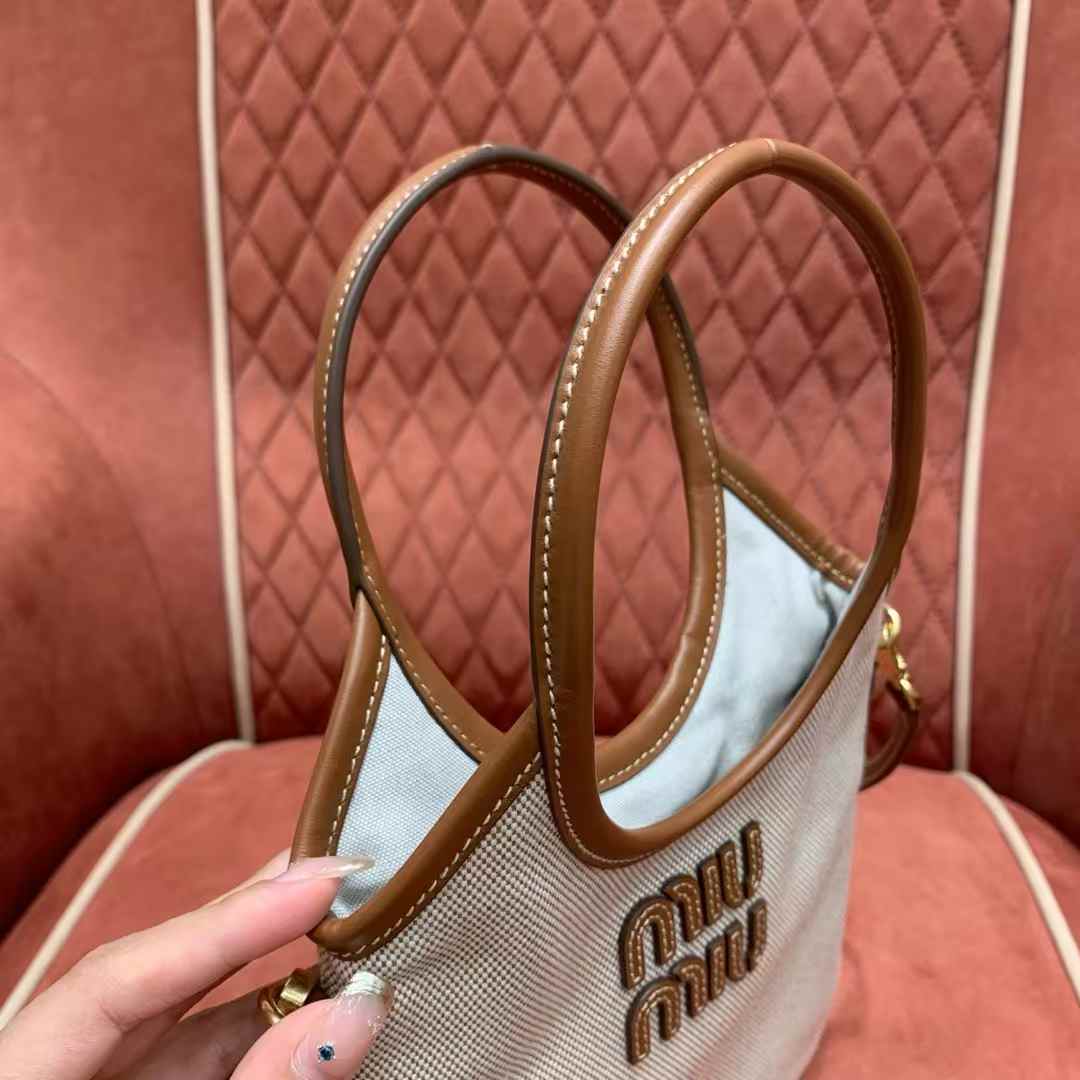 Miu Miu IVY canvas and leather bag view 5