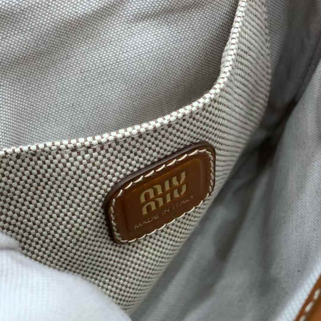 Miu Miu IVY canvas and leather bag view 7