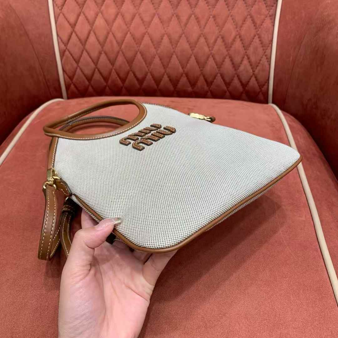 Miu Miu IVY canvas and leather bag view 9