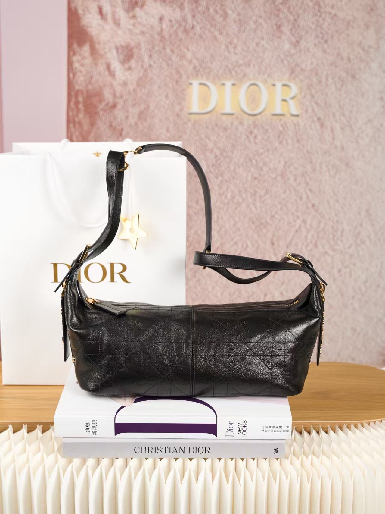 Dior D-Journey Bag in Crinkled Calfskin view 1
