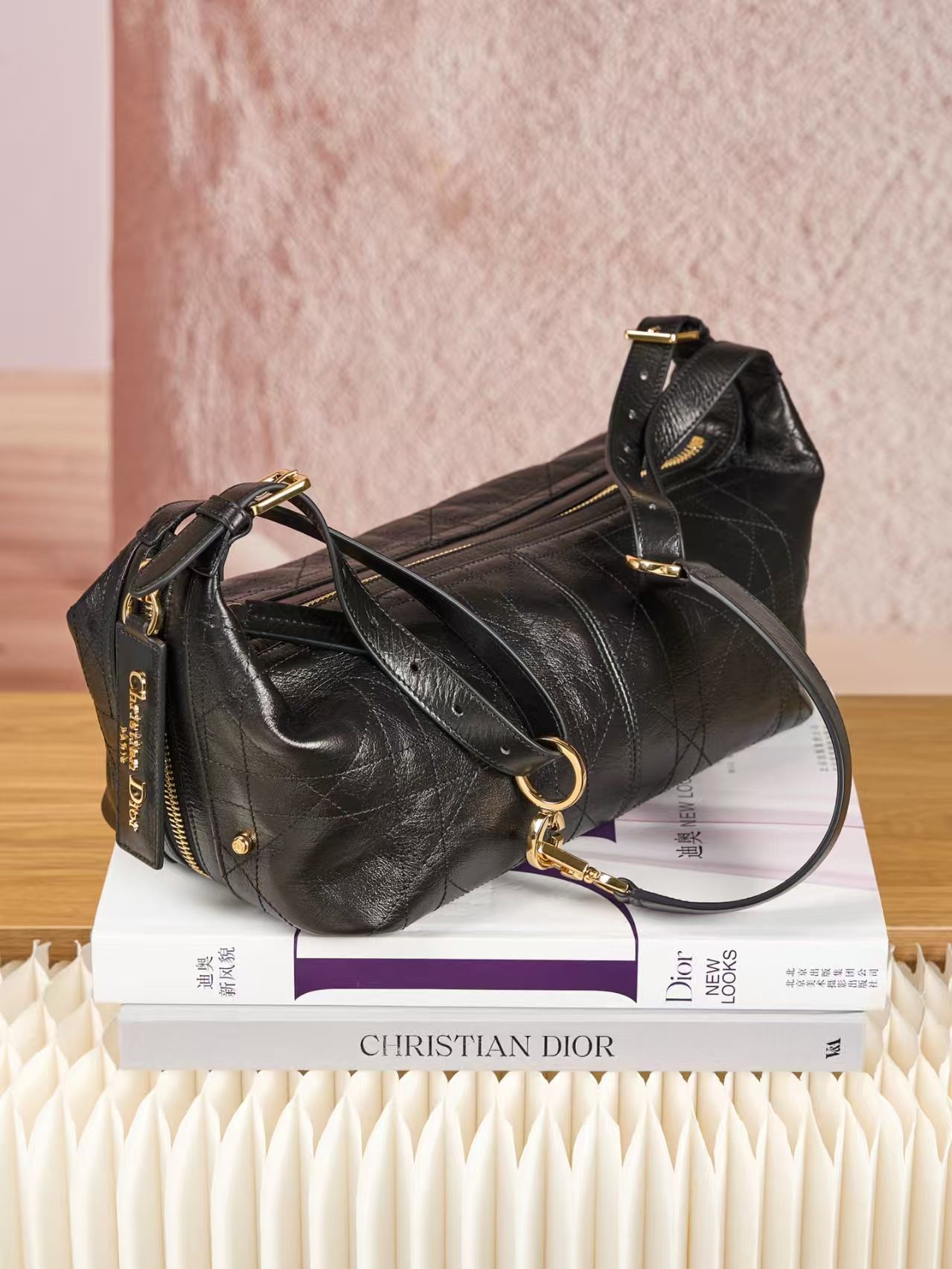 Dior D-Journey Bag in Crinkled Calfskin view 3