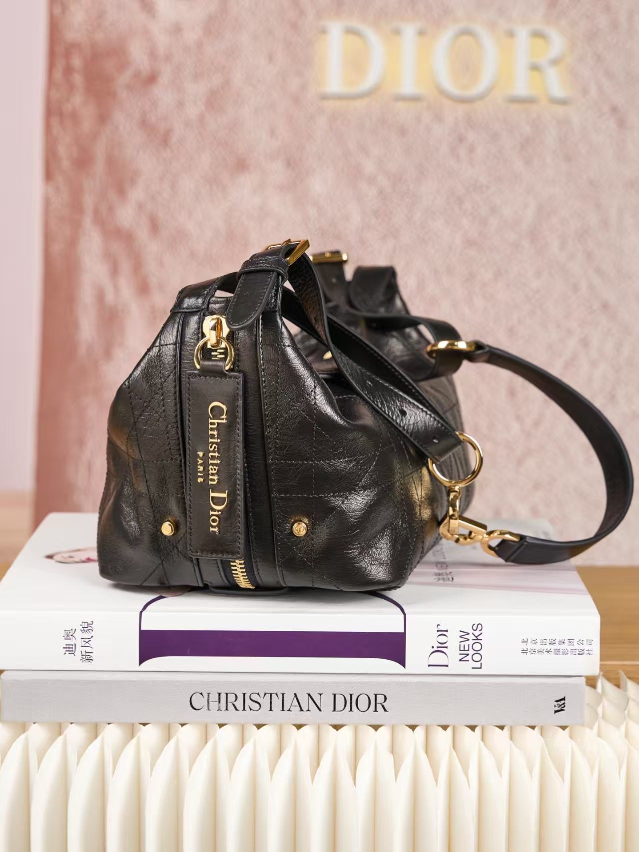 Dior D-Journey Bag in Crinkled Calfskin view 5
