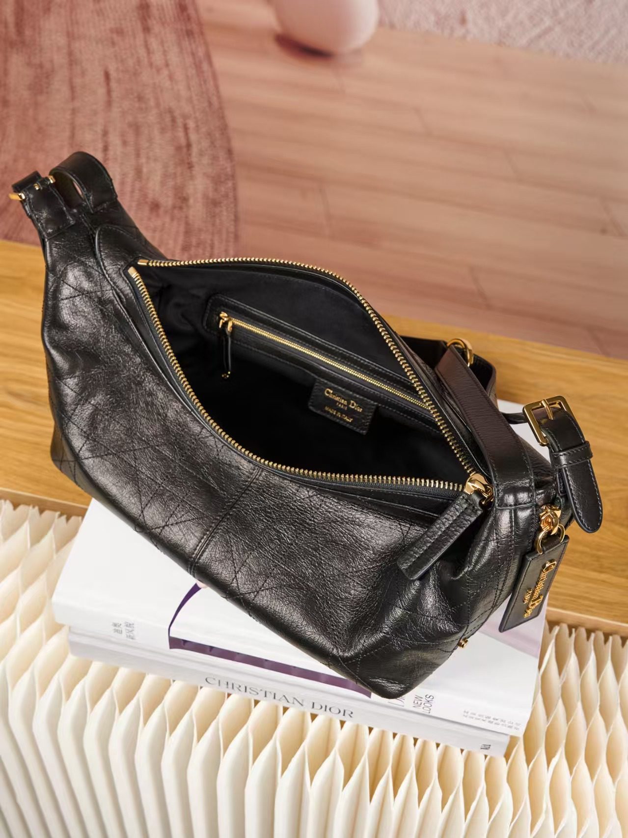 Dior D-Journey Bag in Crinkled Calfskin view 8
