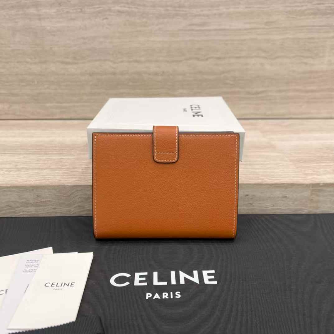 Celine Fine Wallet Victoire In Supple Grained Calfskin view 2