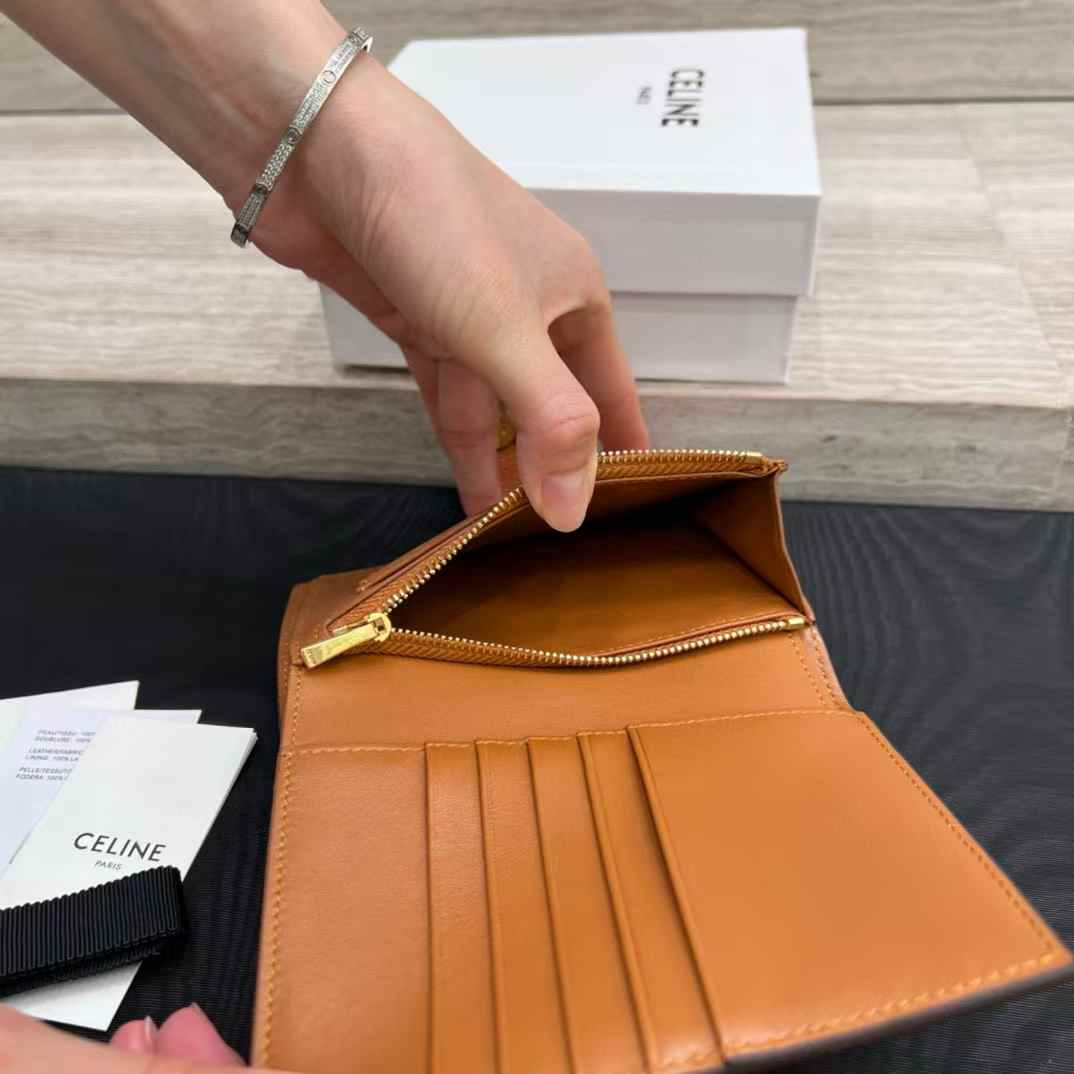 Celine Fine Wallet Victoire In Supple Grained Calfskin view 6