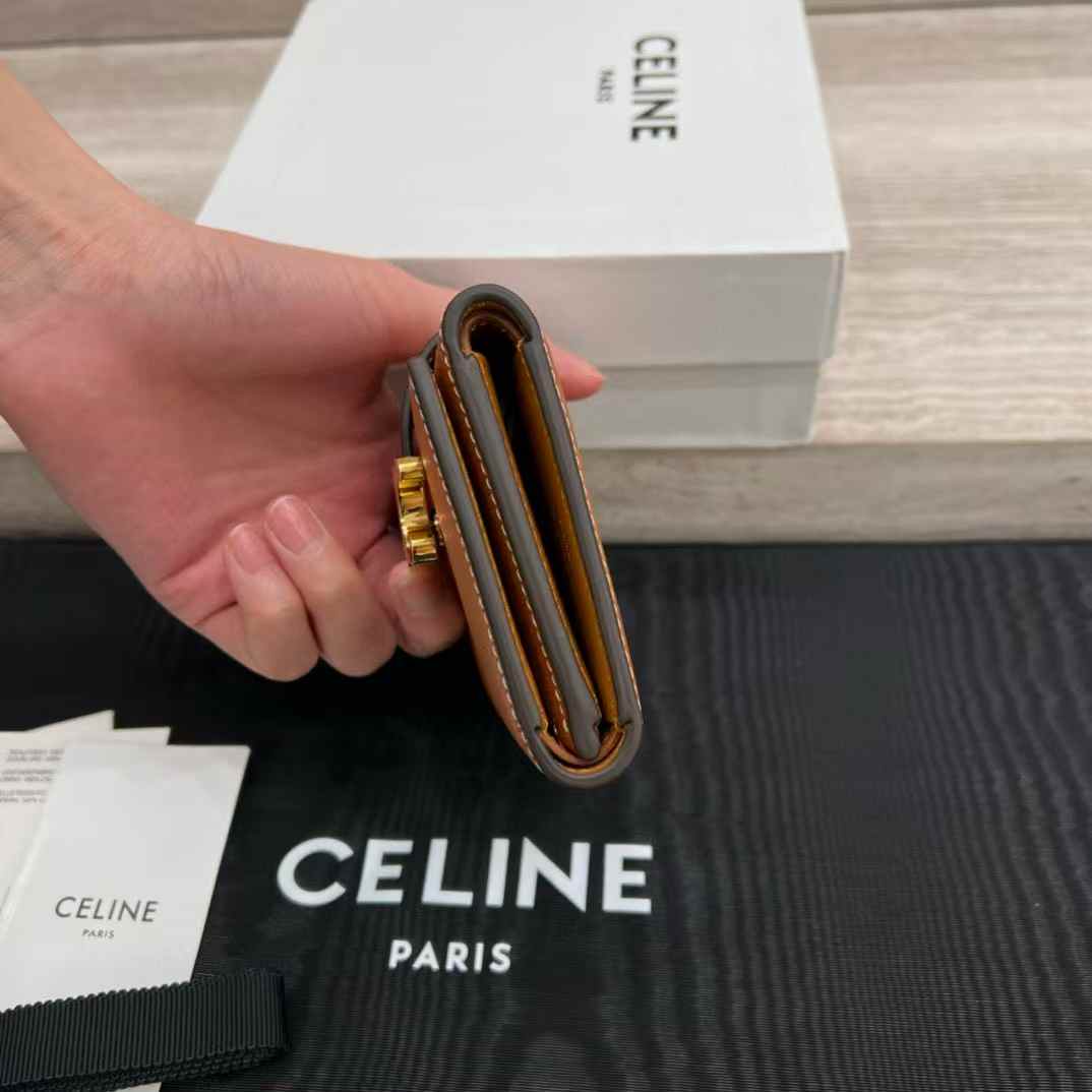 Celine Fine Wallet Victoire In Supple Grained Calfskin view 3