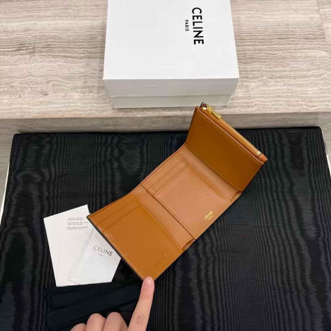 Celine Fine Wallet Victoire In Supple Grained Calfskin view 6