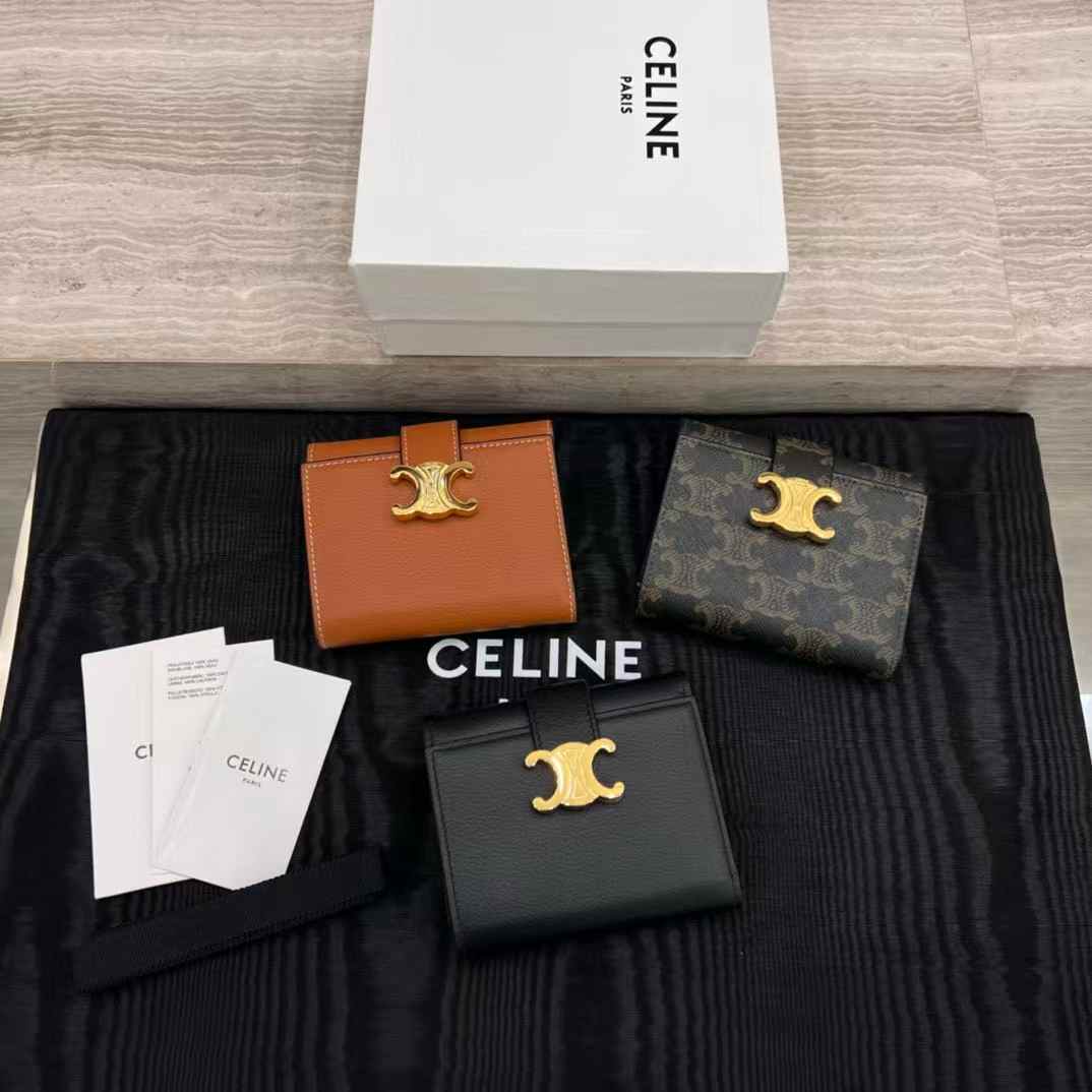 Celine Fine Wallet Victoire In Supple Grained Calfskin view 9