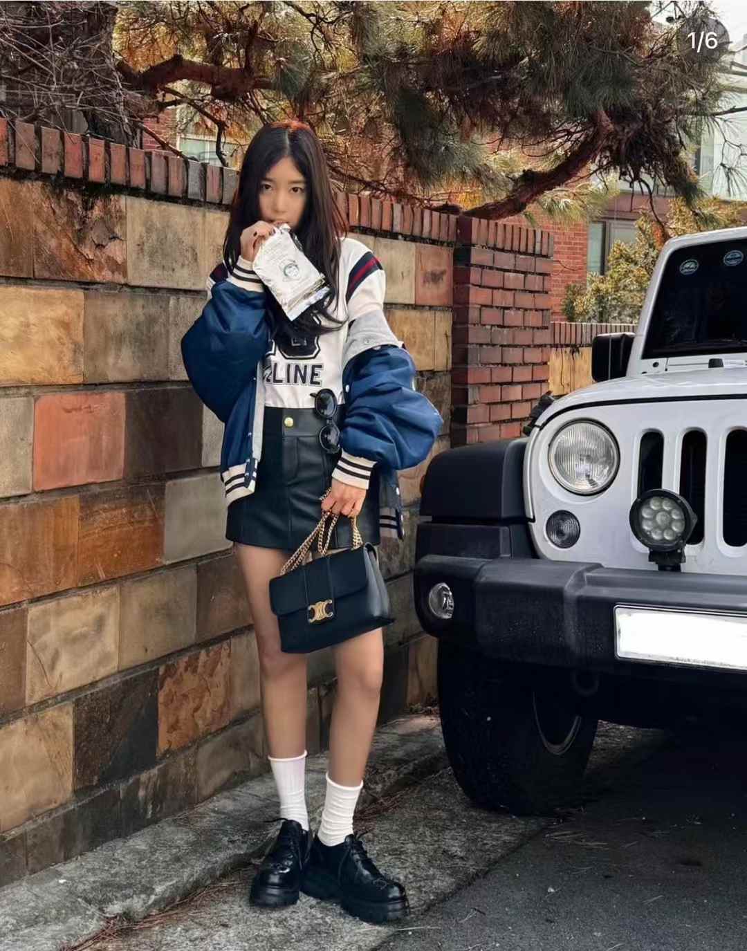 Celine Teen Victoire Bag In Supple Grained Calfskin view 9