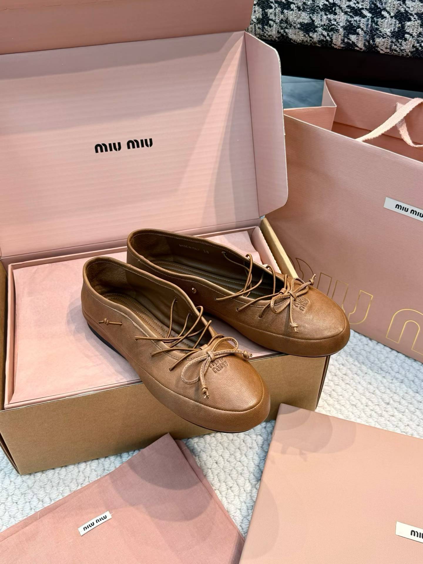 Miu Miu Vintage bow ballet shoes view 2