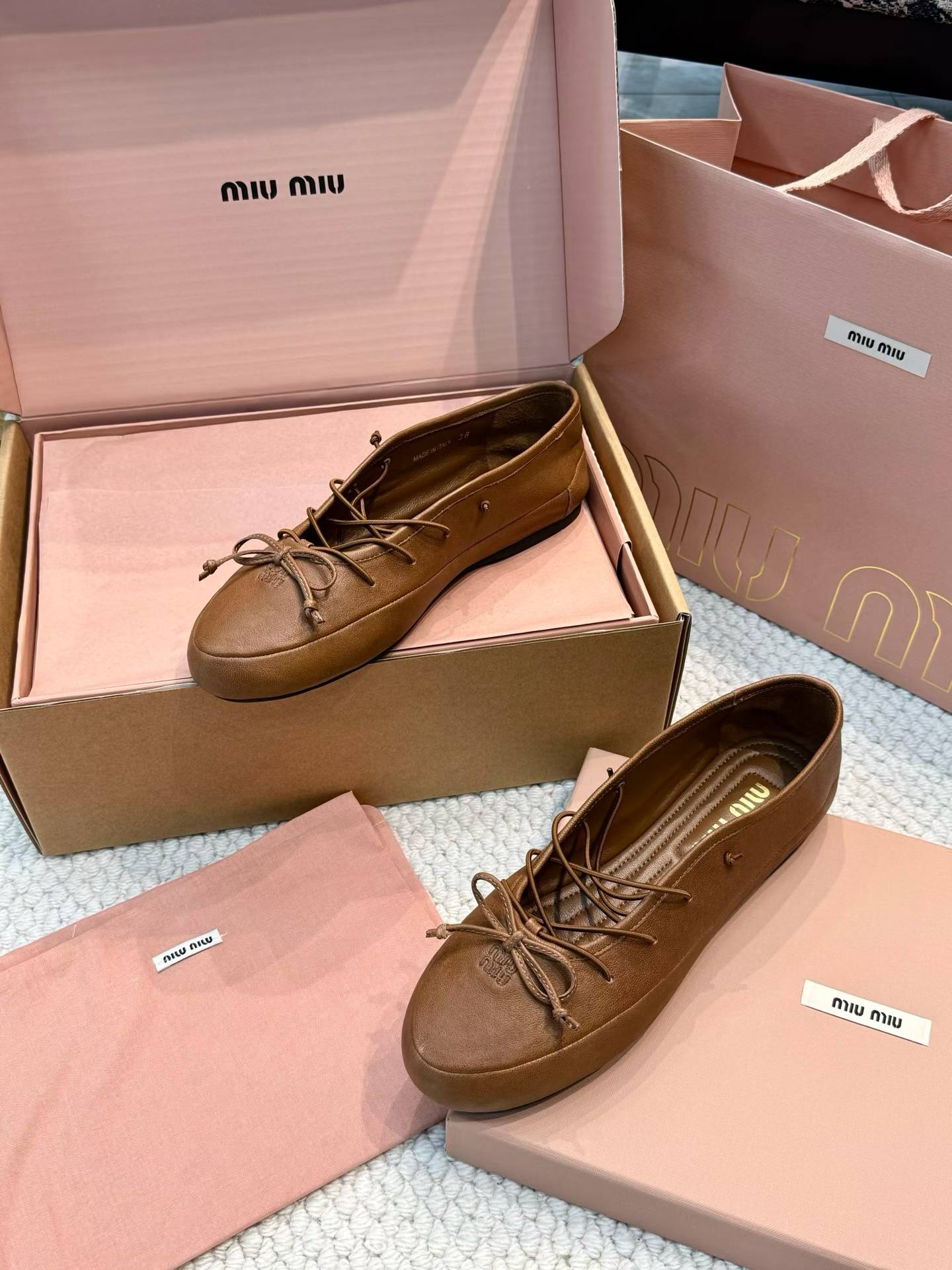 Miu Miu Vintage bow ballet shoes view 3