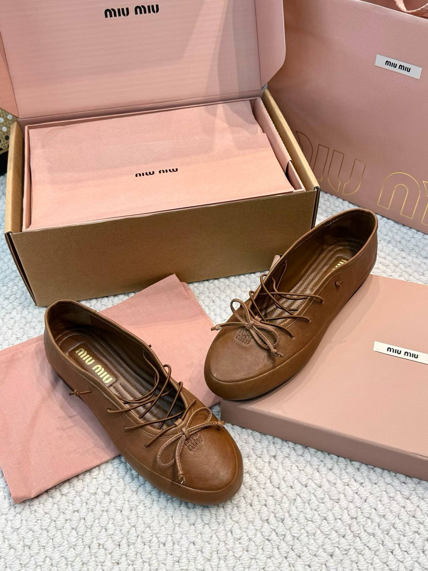 Miu Miu Vintage bow ballet shoes view 4