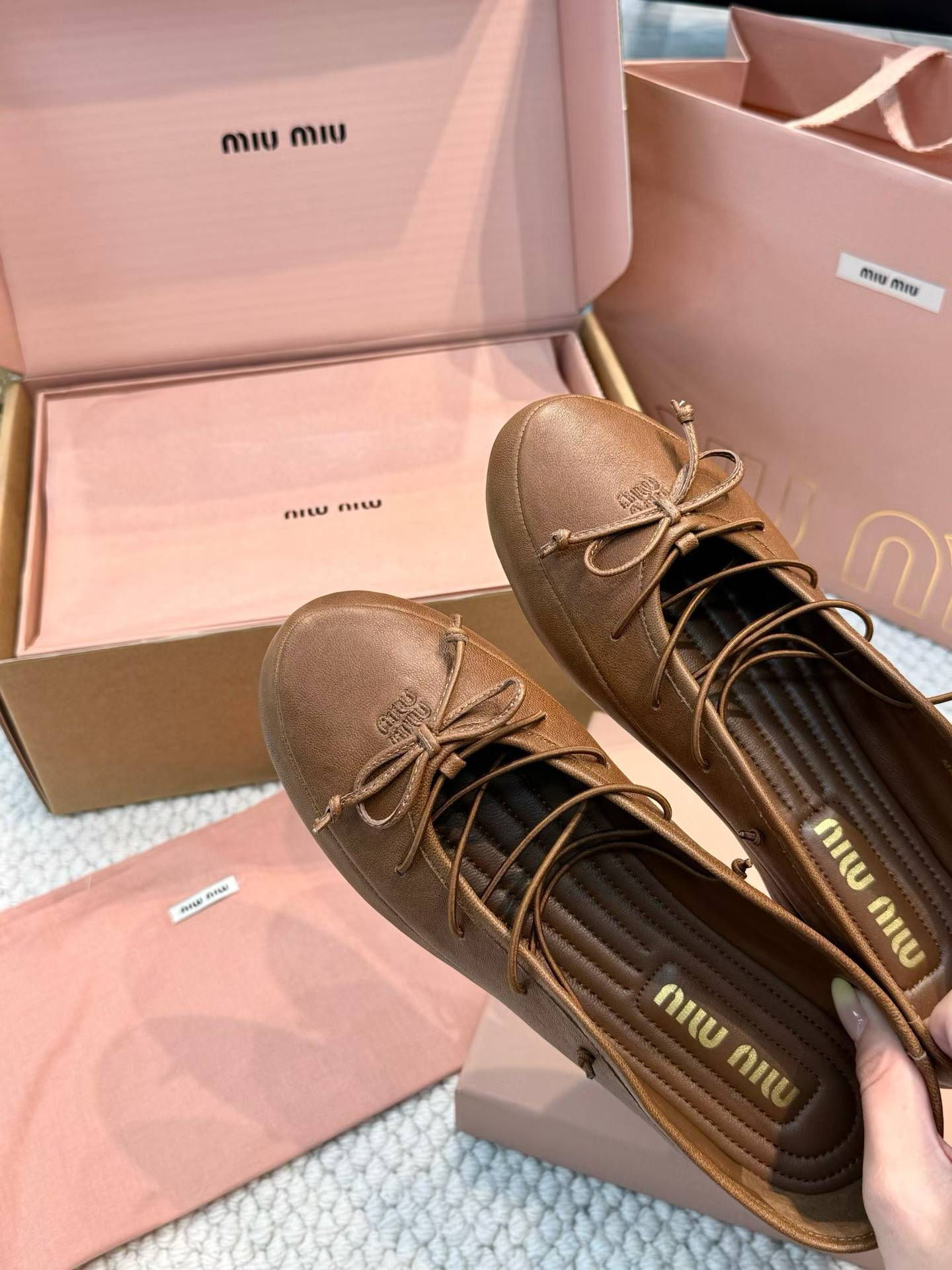 Miu Miu Vintage bow ballet shoes view 5