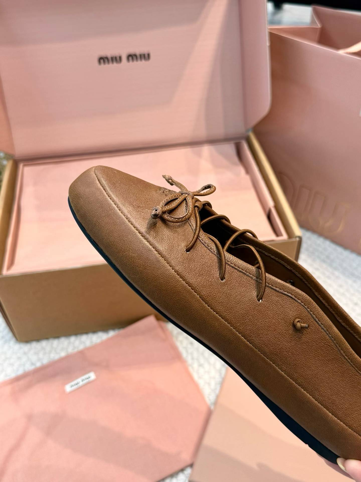 Miu Miu Vintage bow ballet shoes view 7