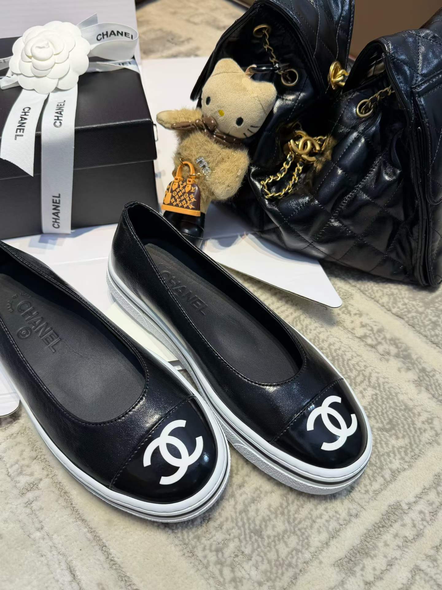 Chanel Flat Mary Jane Shoes view 3