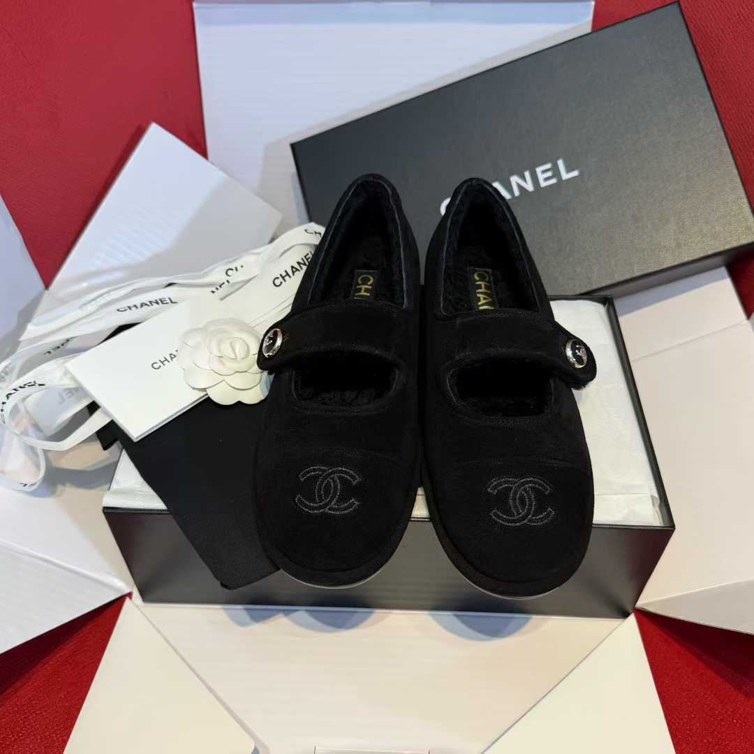 Chanel Wool Mary Jane Shoes view 2