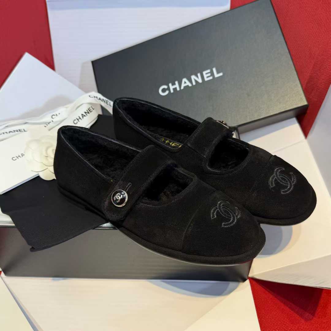 Chanel Wool Mary Jane Shoes view 3