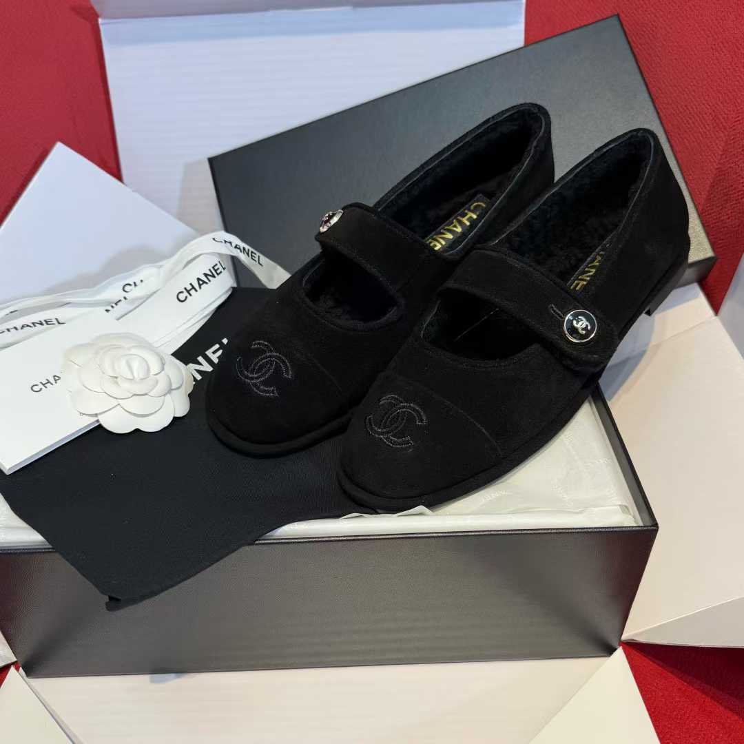 Chanel Wool Mary Jane Shoes view 4