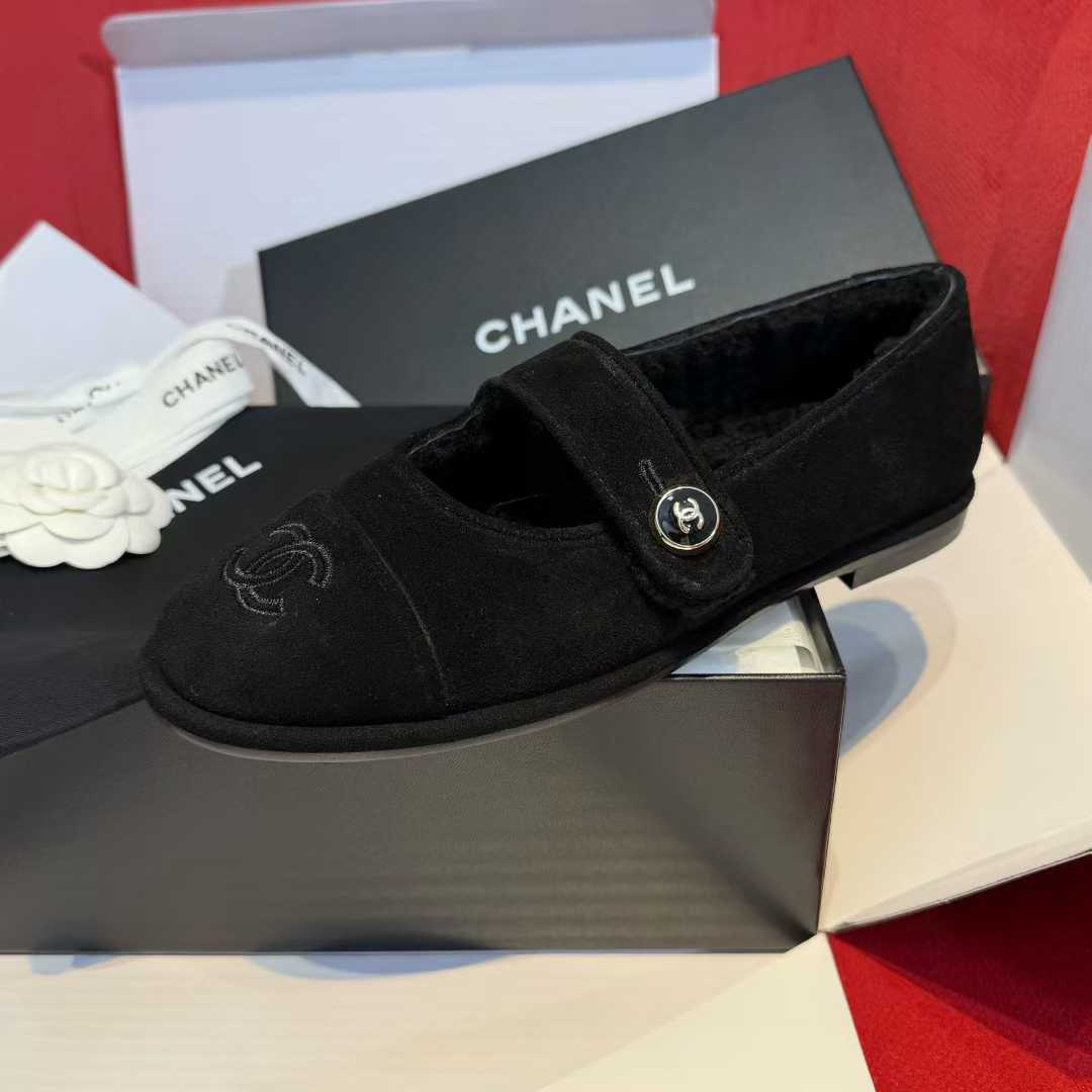 Chanel Wool Mary Jane Shoes view 5
