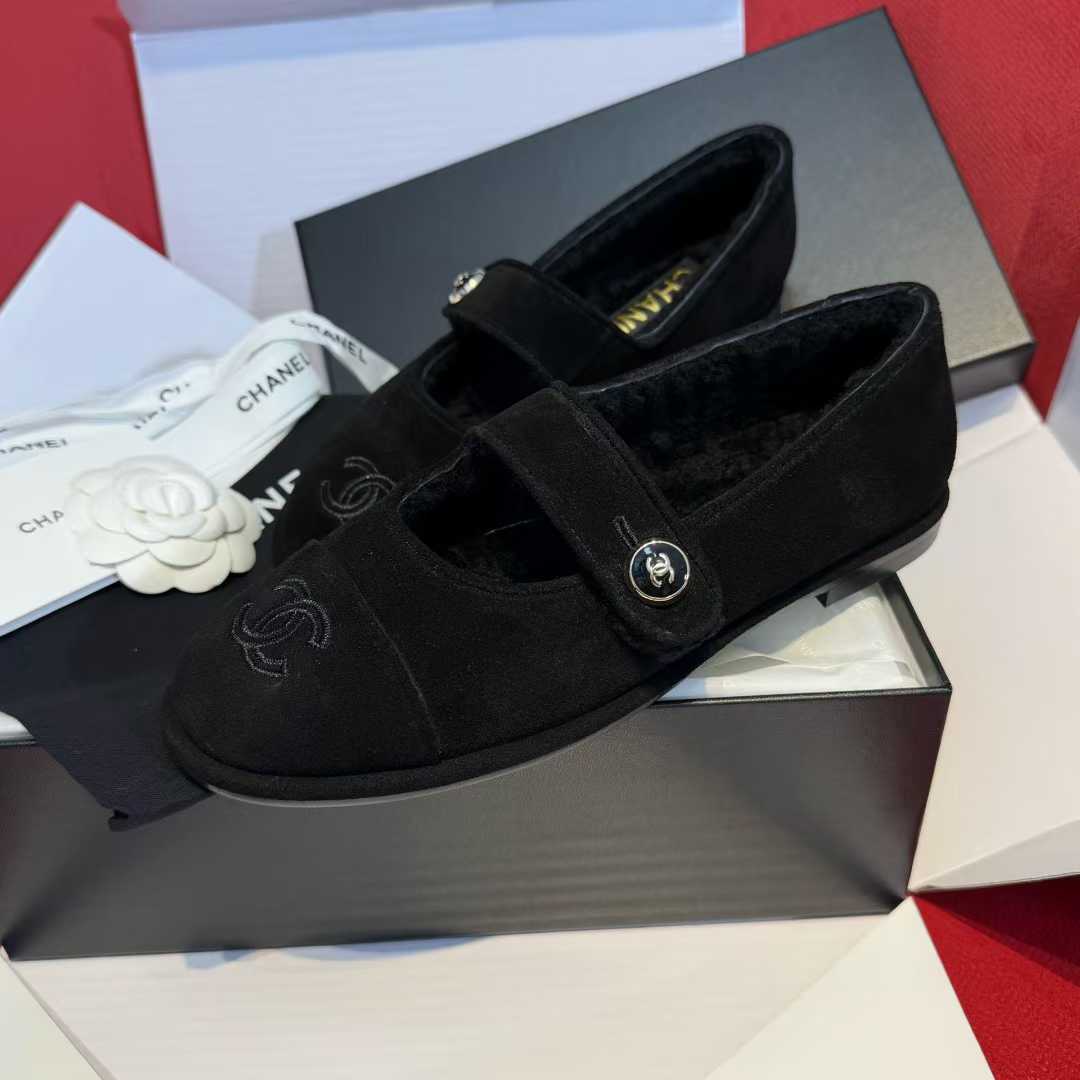 Chanel Wool Mary Jane Shoes view 6