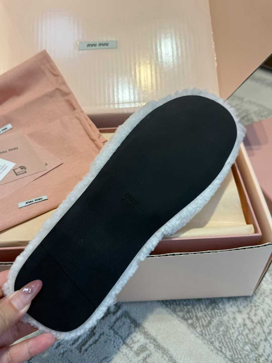 Miu Miu Lamb hair slippers view 10