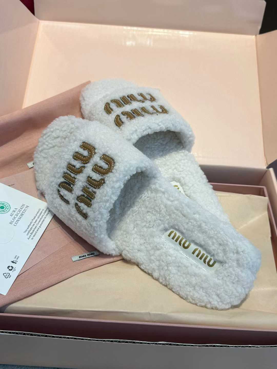 Miu Miu Lamb hair slippers view 7