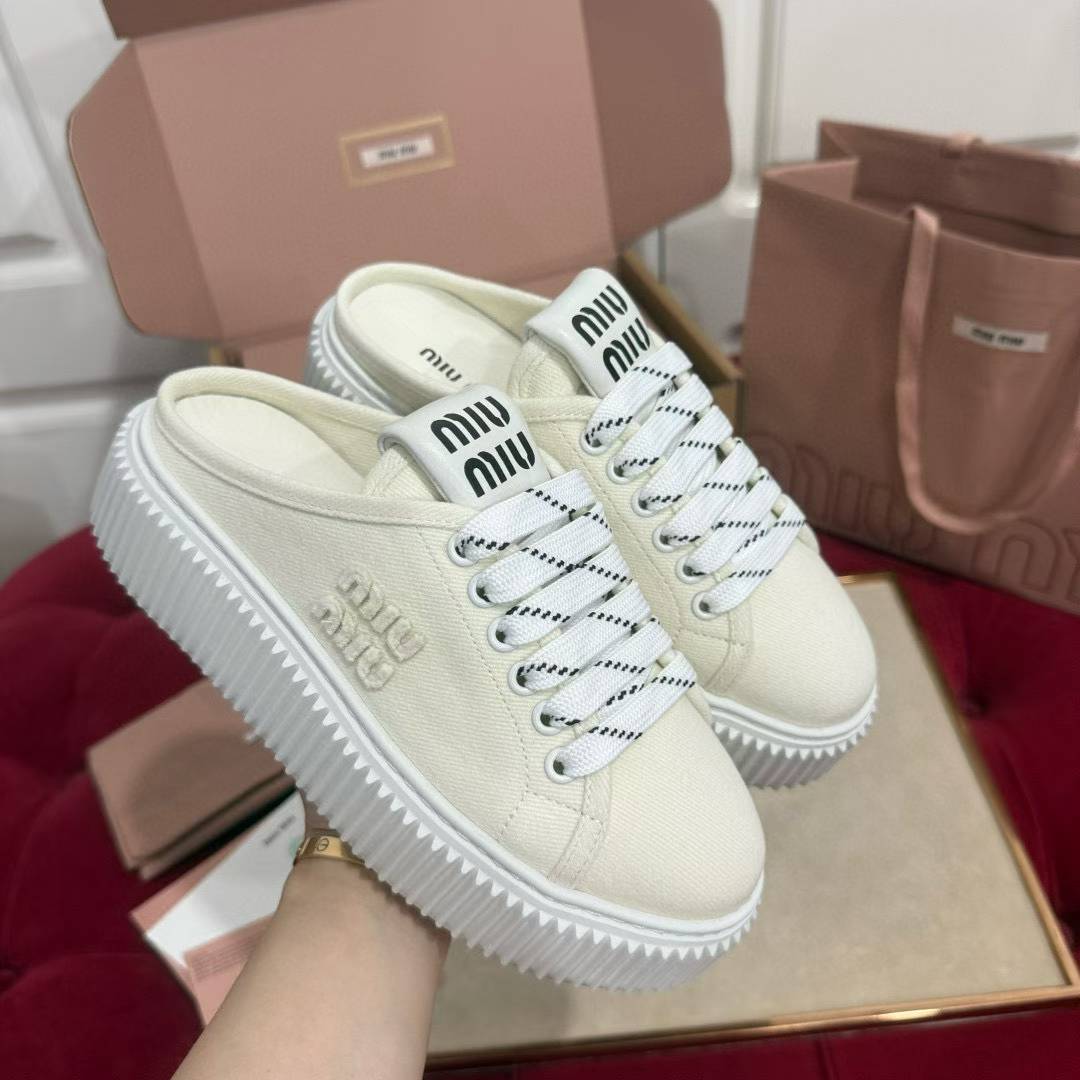 Miu Miu 2025 Platform canvas shoes view 1