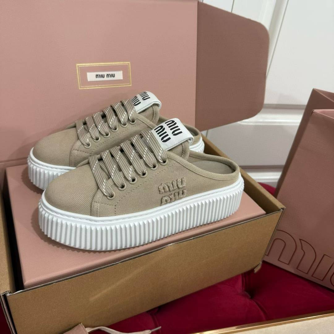Miu Miu 2025 Platform canvas shoes view 10