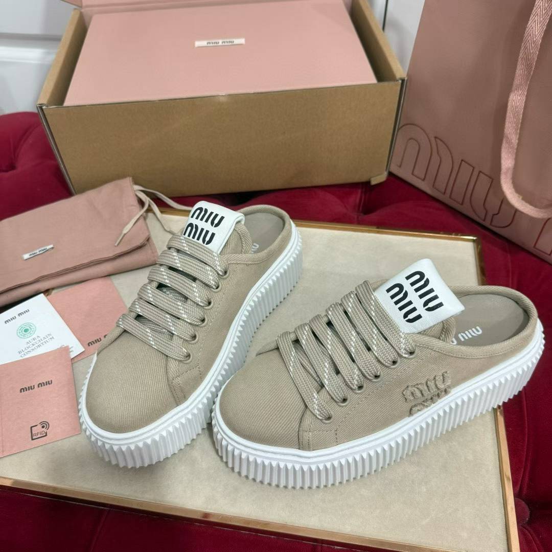 Miu Miu 2025 Platform canvas shoes view 11