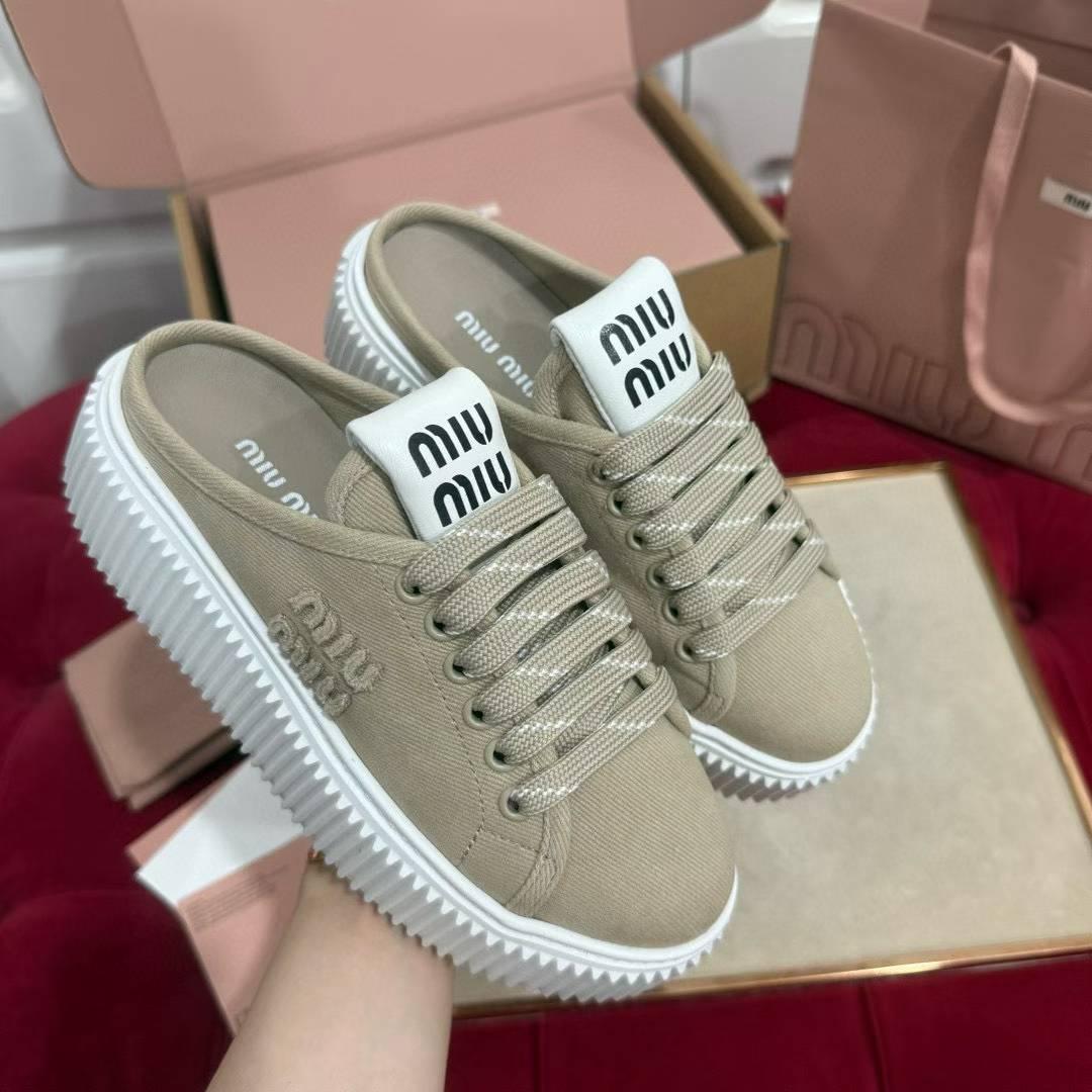 Miu Miu 2025 Platform canvas shoes view 14
