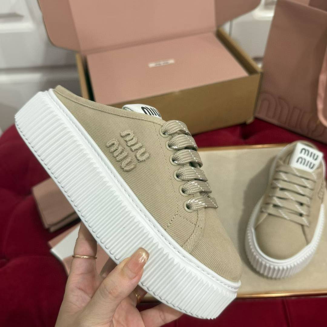 Miu Miu 2025 Platform canvas shoes view 15