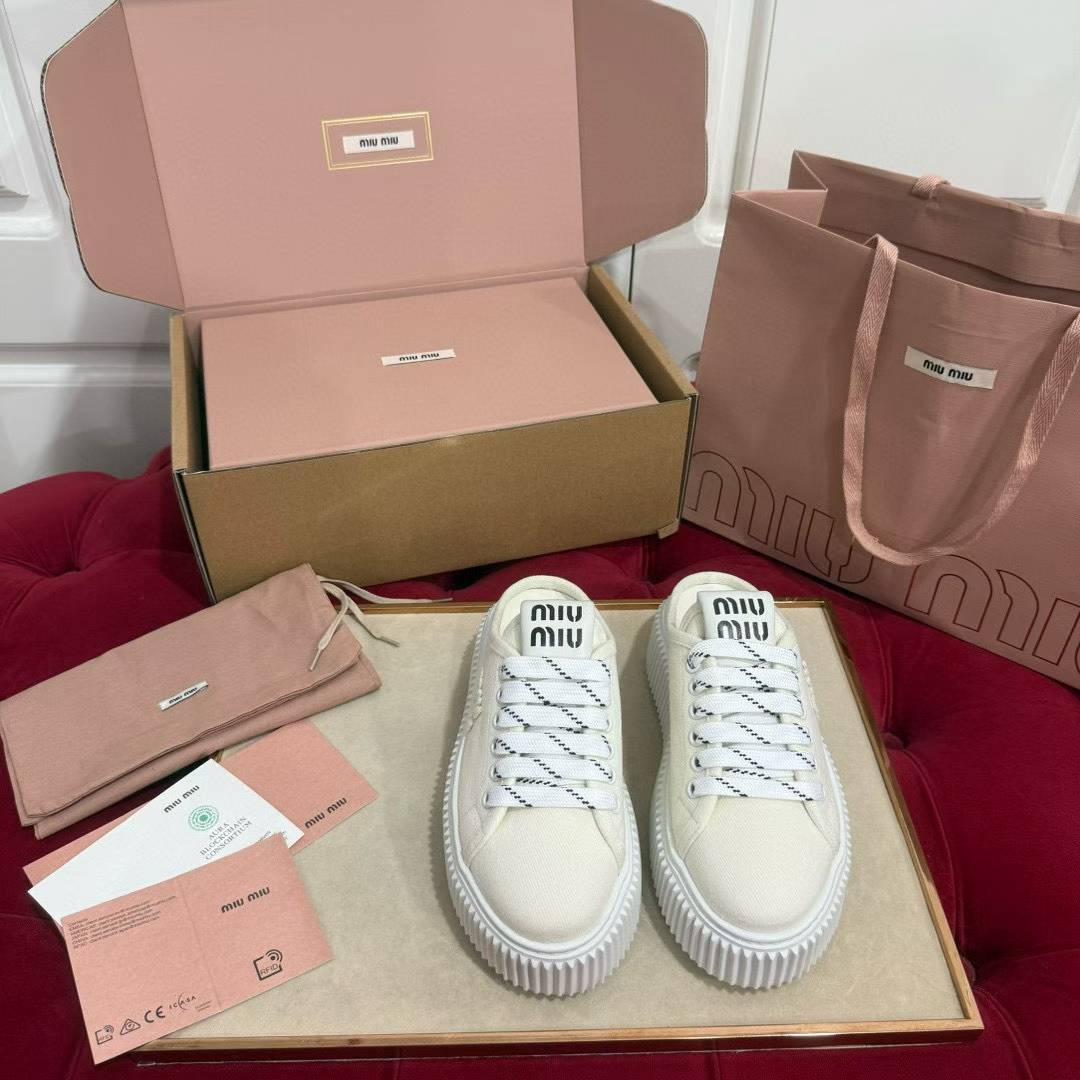 Miu Miu 2025 Platform canvas shoes view 2
