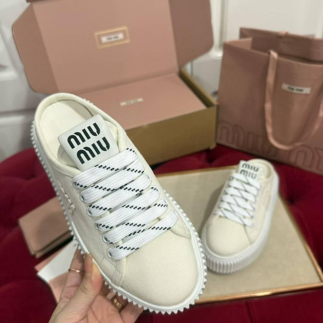 Miu Miu 2025 Platform canvas shoes view 4