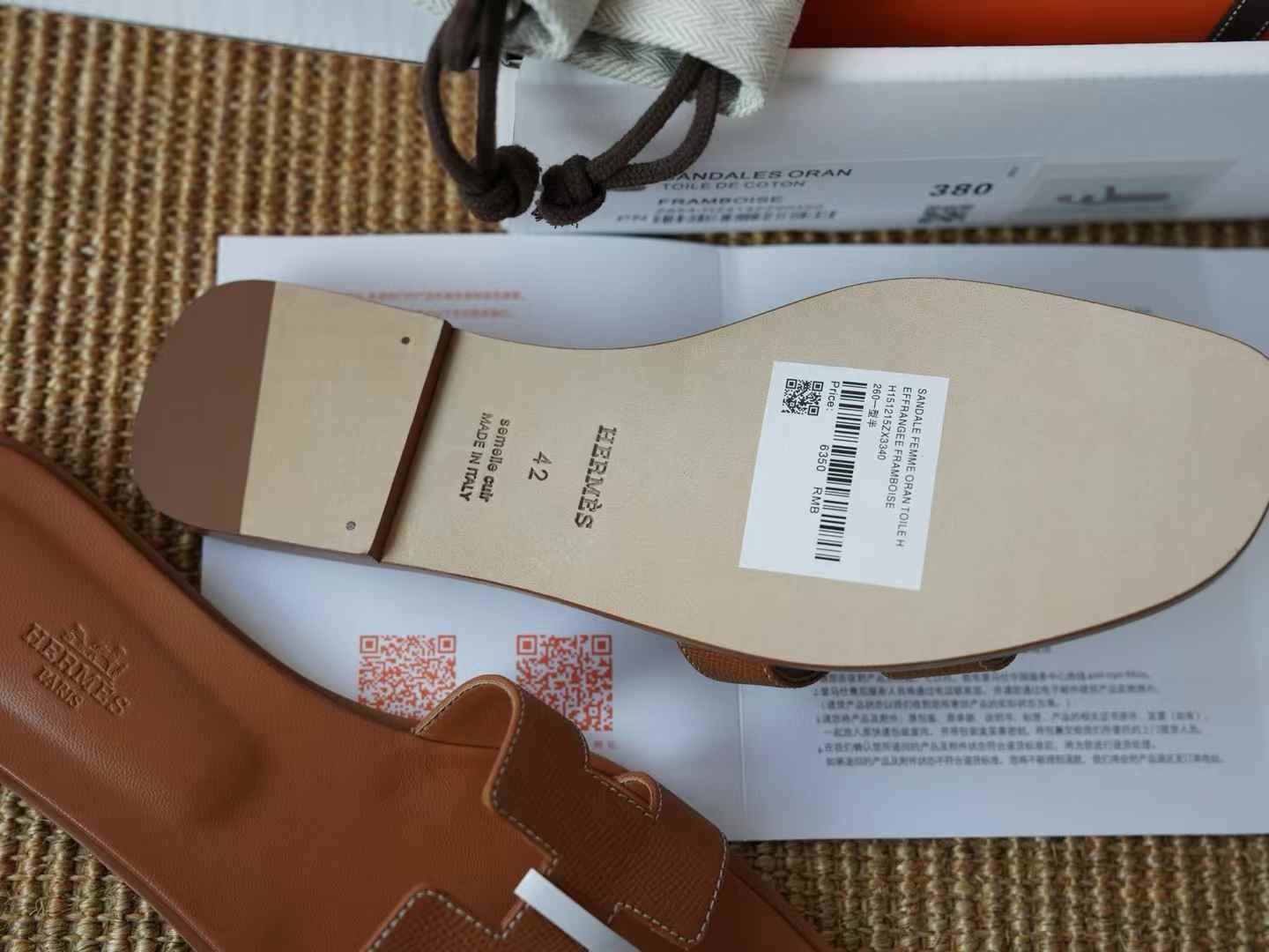 Hermès ORAN EPSOM Slippers view 7