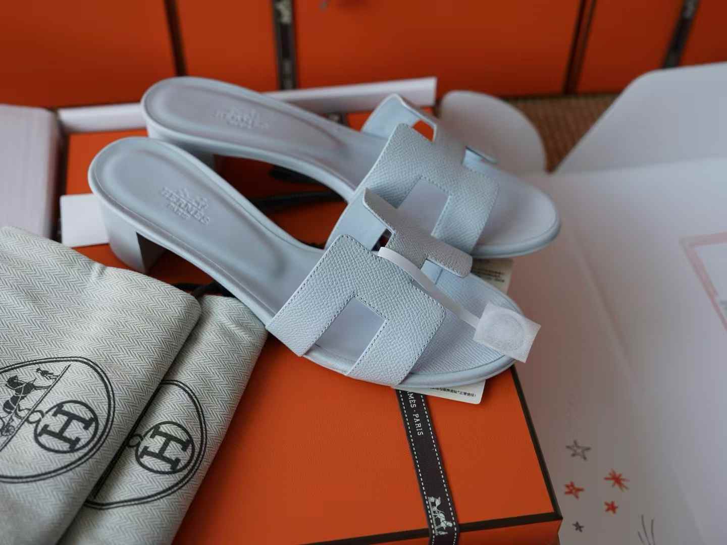 Hermès ORAN EPSOM Slippers view 8